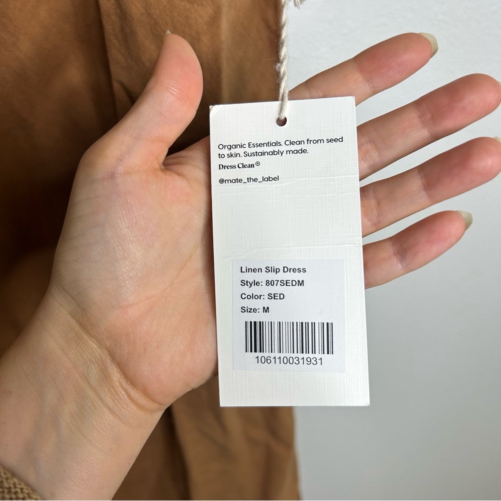 NWT MATE The Label Linen Midi Slip Dress in Sedona Size Medium - Picture 11 of 13
